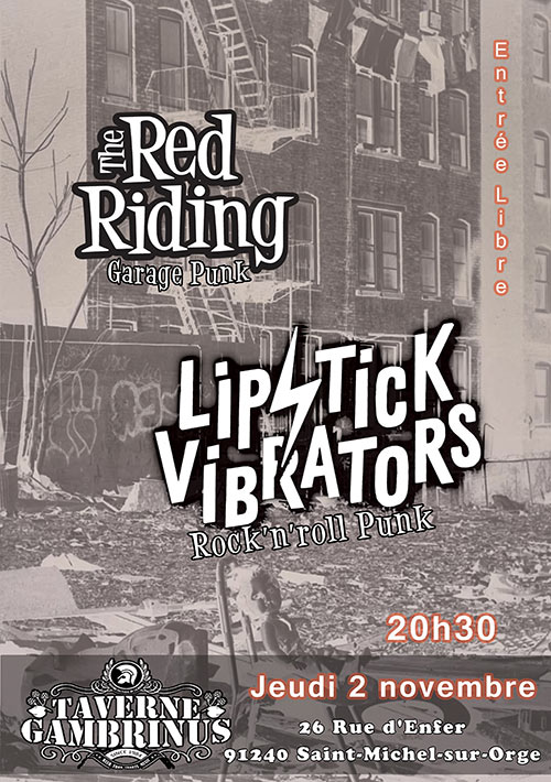 Lipstick Vibrators & The Red Riding au Gambrinus le 02 novembre 2023 à Saint-Michel-sur-Orge (91)
