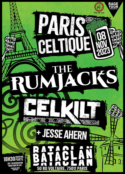 Paris Celtique : The Rumjacks & Celkilt au Bataclan le 08 novembre 2023 à Paris (75)