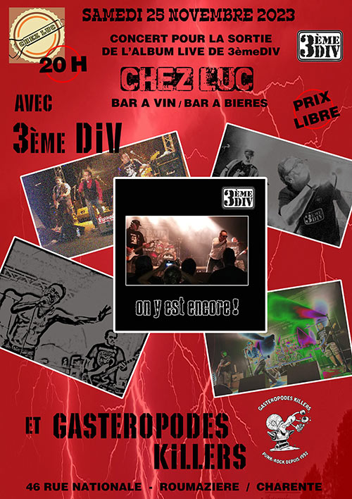 Sortie du live de 3ème DIV chez LUC le 25 novembre 2023 à Terres-de-Haute-Charente (16)