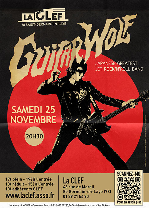 Guitar Wolf (Japon) en concert à La CLEF le 25 novembre 2023 à Saint-Germain-en-Laye (78)