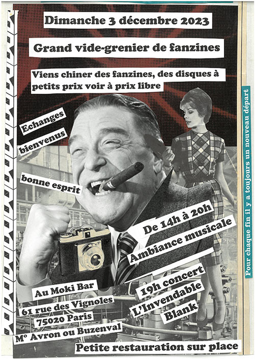 Grand vide grenier de fanzines & more au Moki Bar le 03/12/2023 à Paris (75)