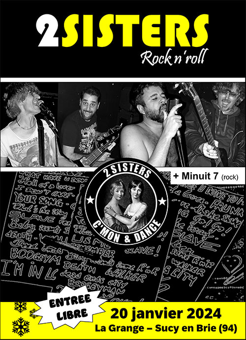 Concert gratuit punk rock  des 2sisters le 20 janvier 2024 à Sucy-en-Brie (94)