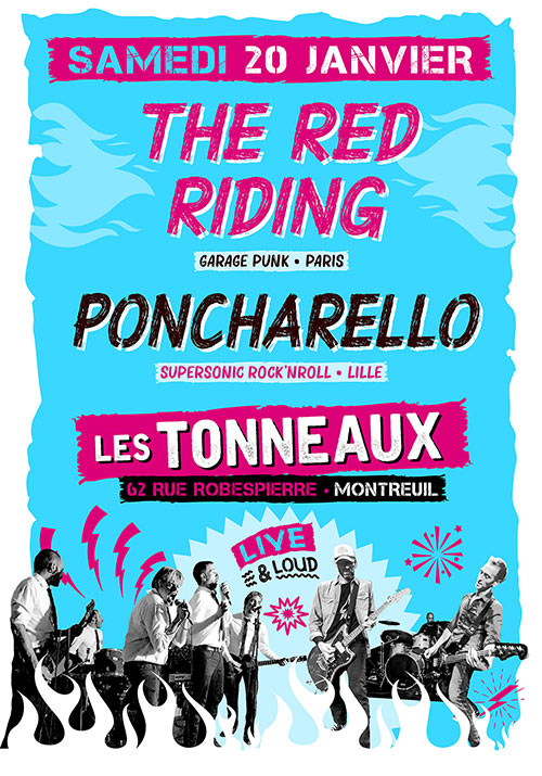 Poncharello & The Red Riding aux Tonneaux le 20 janvier 2024 à Montreuil (93)