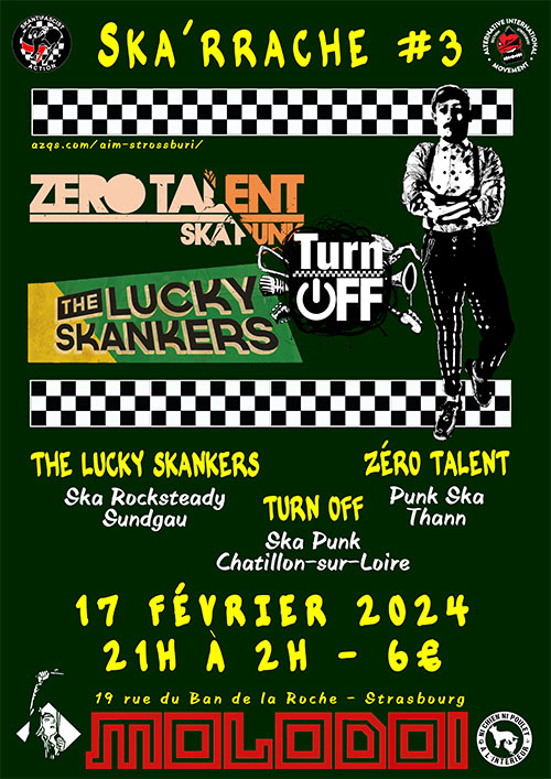 Concert : Ska'rrache #3 /// Ska Punk le 17 février 2024 à Strasbourg (67)