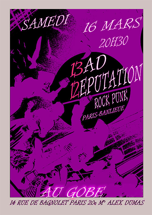 Concert Bad Réputation le 16 mars 2024 à Paris (75)