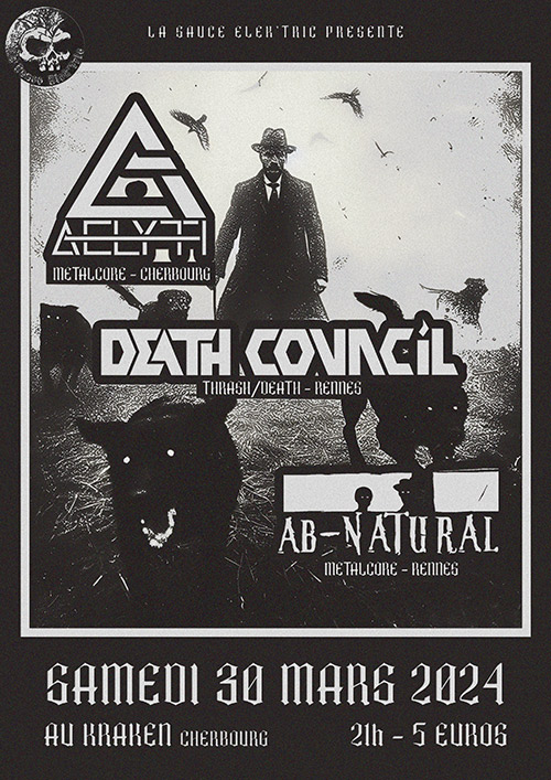 Concert Aelyth + Death Council + Ab-Natural au Kraken le 30/03/2024 à Cherbourg-Octeville (50)