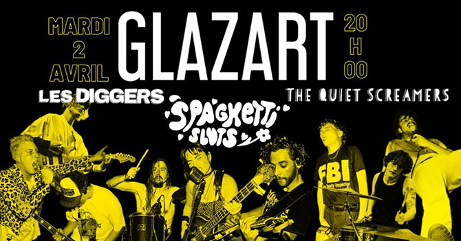 The Quiet Screamers + Les Diggers + Spaghetti Sluts @ Glazart le 02 avril 2024 à Paris (75)