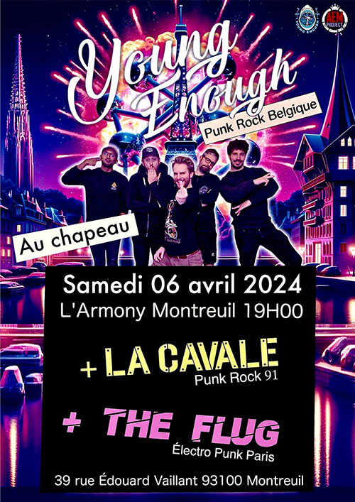 Young Enough / La Cavale / The Flug le 06 avril 2024 à Montreuil (93)