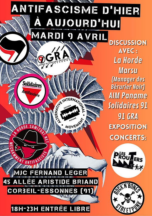 Antifascisme d'hier à aujourd'hui le 09 avril 2024 à Corbeil-Essonnes (91)