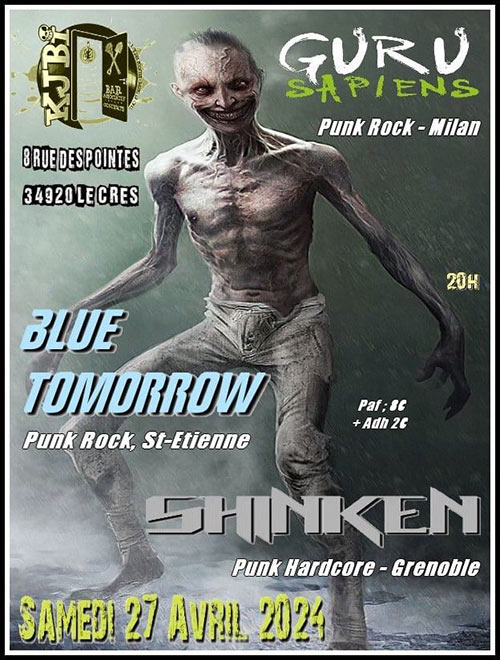 Guru Sapiens + Blue Tomorrow + Shinken au KJBi le 27/04/2024 à Le Crès (34)