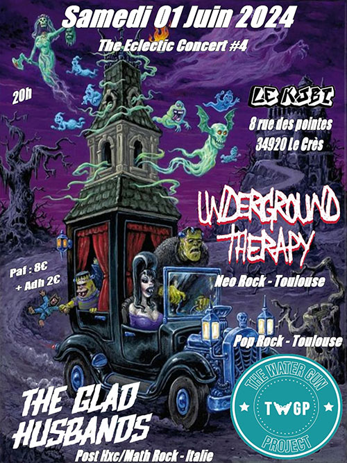 The Glad Husbands + Underground Therapy + TWGP au KJBi le 01 juin 2024 à Le Crès (34)