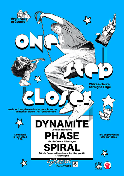 One Step Closer + Dynamite + Phase + Spiral @ Glazart le 02 juin 2024 à Paris (75)