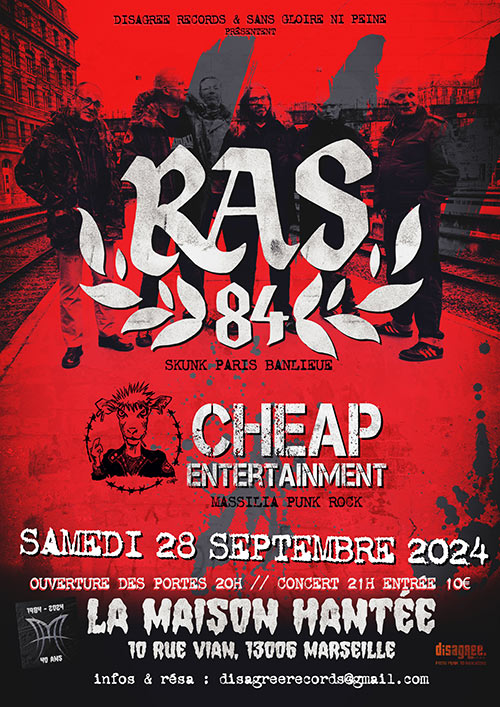 RAS 84 + CHEAP ENTERTAINMENT - La Maison Hantée le 28/09/2024 à Marseille (13)