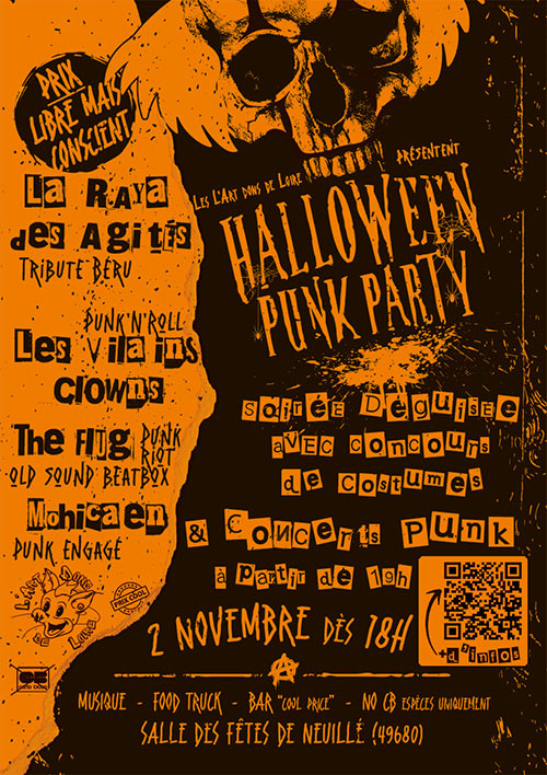 Halloween Punk Party le 02 novembre 2024 à Neuillé (49)