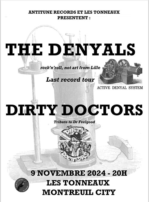 Dirty Doctors et The Denyals aux Tonneaux le 09 novembre 2024 à Montreuil (93)