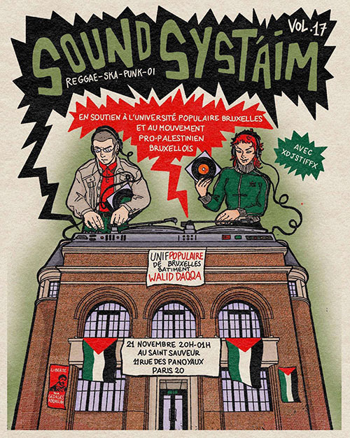 Sound Syst'AIM #17 en soutien au mouvement pro-palestinien le 21/11/2024 à Paris (75)