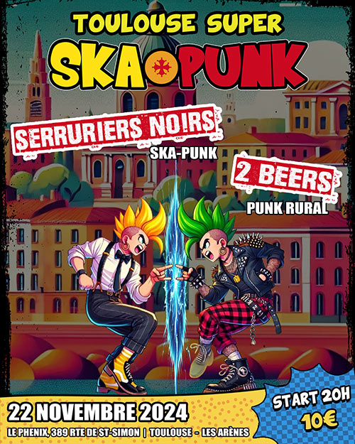 Serruriers Noirs + 2Beers le 22 novembre 2024 à Toulouse (31)