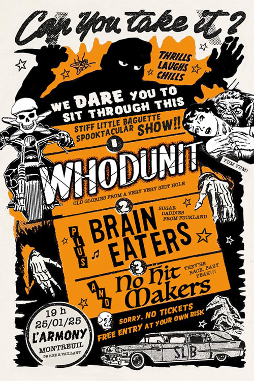 No Hit Makers + Whodunit + Brain Eaters le 25 janvier 2025 à Montreuil (93)