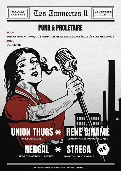 Punk & prolétaire aux Tanneries le 28 février 2025 à Dijon (21)