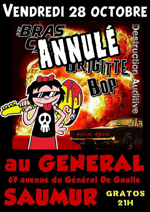 Destruction auditive au bar Le Général le 28 octobre 2016 à Saumur (49)