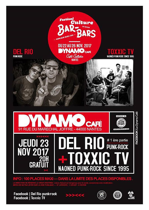 Toxxic TV + Del Rio au Dynamo Café le 23 novembre 2017 à Nantes (44)