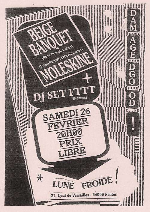 Beige Banquet + Moleskine à Lune Froide le 26 février 2022 à Nantes (44)