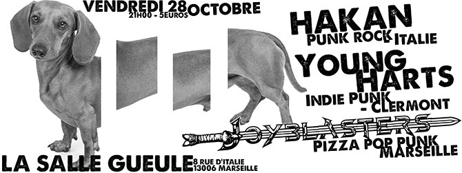 Hakan + Young Harts + Joyblasters à la Salle Gueule le 28 octobre 2022 à Marseille (13)