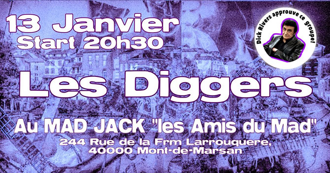 Les Diggers aux Amis du MAD le 13 janvier 2024 à Mont-de-Marsan (40)