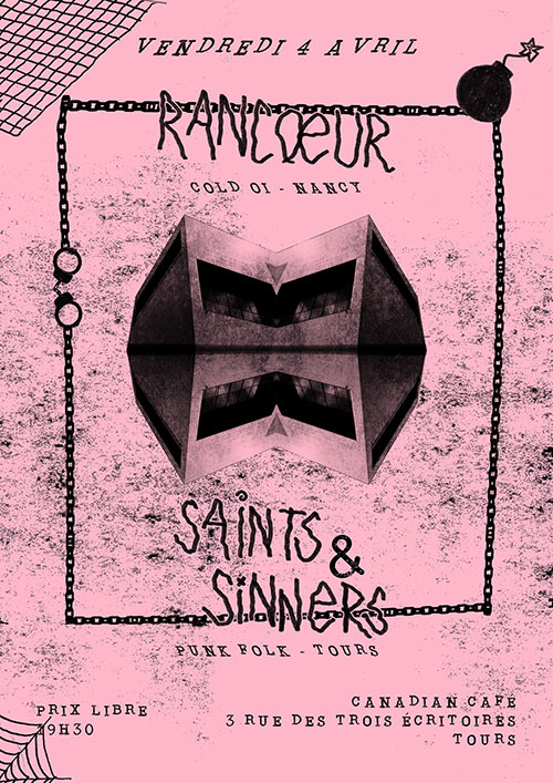 Rancœur + Saints & Sinners au Canadian Café le 04 avril 2025 à Tours (37)