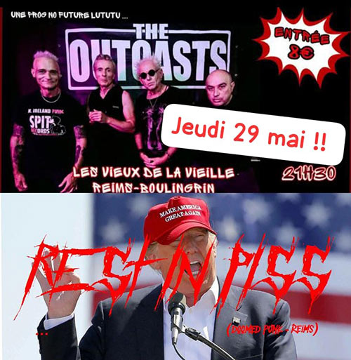 The Outcasts (Punk 70's legends) + Rest In Piss (Punk/Reims) le 29 mai 2025 à Reims (51)