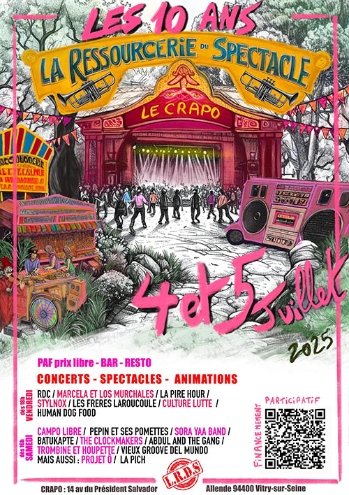 Soirée Punk-Rock pour les 10 ans de La Ressourcerie du Spectacle le 04 juillet 2025 à Vitry-sur-Seine (94)