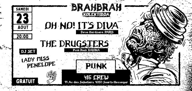 Oh, No! It's Diva + The Drugster au 416 Crew le 23 août 2025 à Soorts-Hossegor (40)