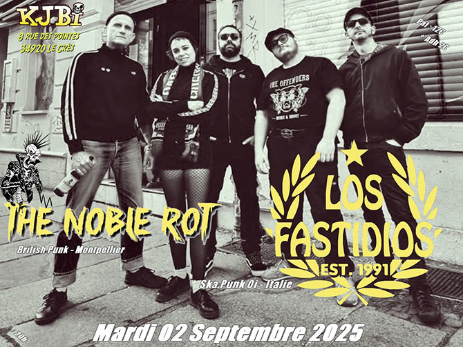 Los Fastidios + The Noble Rot au KJBi le 02 septembre 2025 à Le Crès (34)