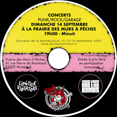 Lipstick Vibrators / Louis Lingg & the Bombs / Red Riding le 14 septembre 2025 à Montreuil (93)
