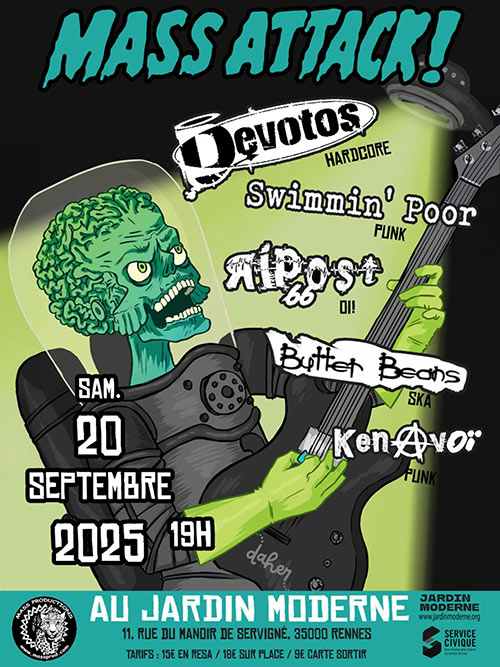 Mass Attack #6 au Jardin Moderne le 20 septembre 2025 à Rennes (35)