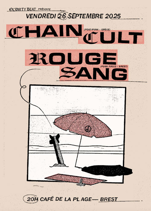 Chain Cult + Rouge Sang au Café de la Plage le 26 septembre 2025 à Brest (29)