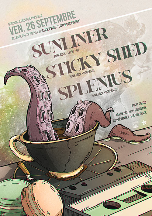 Sunliner // Sticky Shed // Splenius [punk-rock show @ USB] le 26 septembre 2025 à Bordeaux (33)