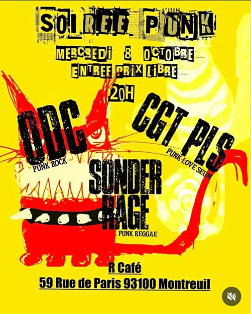 Onde De Choc + CGT PLS + Sonder Rage au R Café le 08 octobre 2025 à Montreuil (93)
