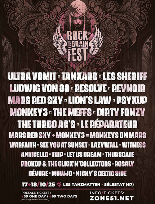 ROCK YOUR BRAIN FEST le 17 octobre 2025 à Sélestat (67)