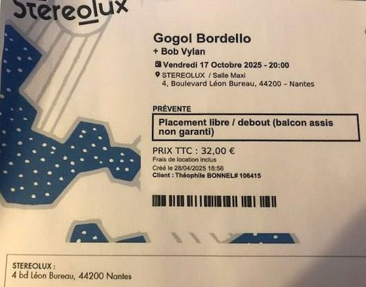 Concert de Gogol Bordello @ Stereolux le 17 octobre 2025 à Nantes (44)