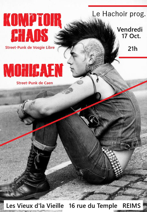 Komptoir Chaos + Mohicaen aux Vieux de la Vieille le 17 octobre 2025 à Reims (51)