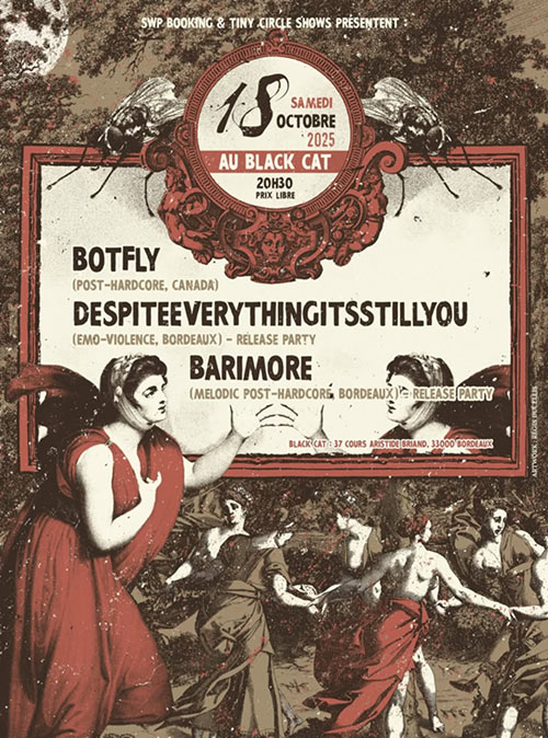Botfly + DEISY + Barimore au Black Cat le 18 octobre 2025 à Bordeaux (33)