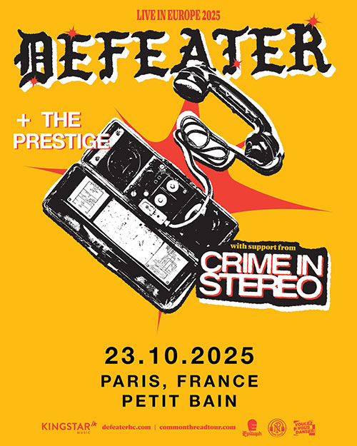Defeater + The Prestige + Crime In Stereo au Petit Bain le 23 octobre 2025 à Paris (75)