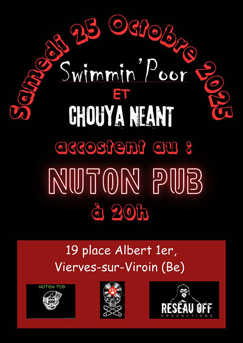 Swimmin' Poor + Chouya Néant au Nuton Pub le 25 octobre 2025 à Vierves-sur-Viroin (BE)