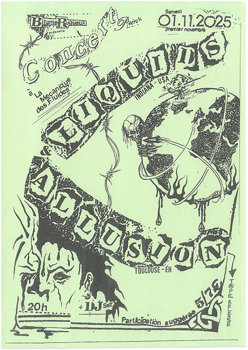 Concert Punk à la Mécanique des Fluides le 01 novembre 2025 à Toulouse (31)