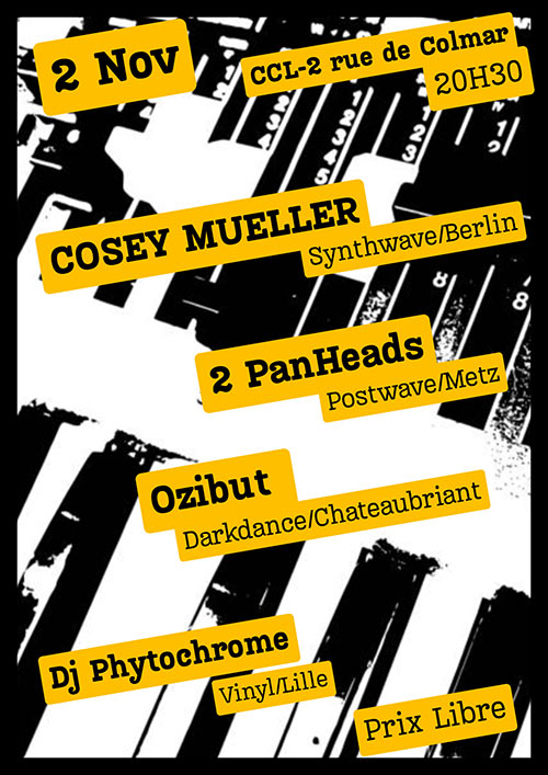 Concert COSEY MUELLER + 2PANHEADS + OZIBUT @ CCL le 02 novembre 2025 à Lille (59)