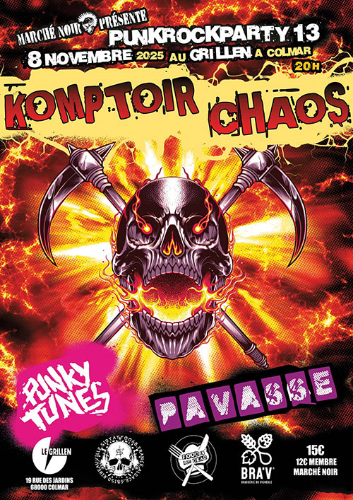 Punk Rock party #13 au Grillen le 08 novembre 2025 à Colmar (68)