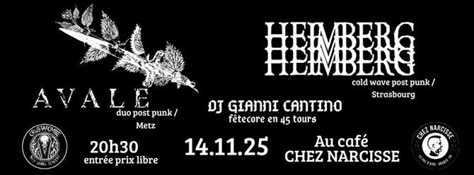 Soirée Post Punk - Cold Wave // Asso Crustatombe le 14 novembre 2025 à Le Val-d'Ajol (88)