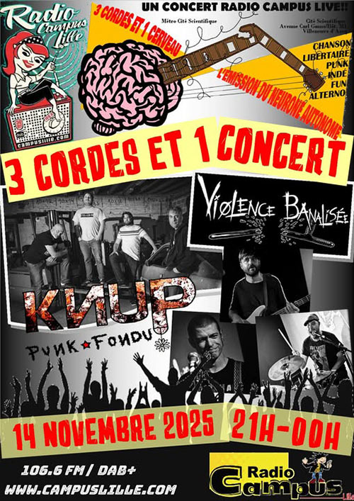 3 cordes et 1 concert (Radio Campus Lille) le 14 novembre 2025 à Villeneuve d'Ascq (59)