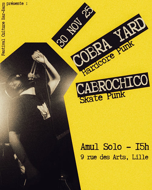 Cobra Yard + Cabrochico à l'Amul Solo le 30 novembre 2025 à Lille (59)
